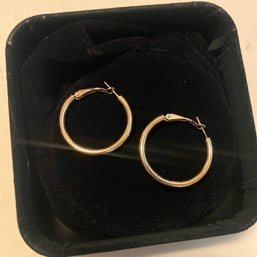 Never worn, found hoop earrings